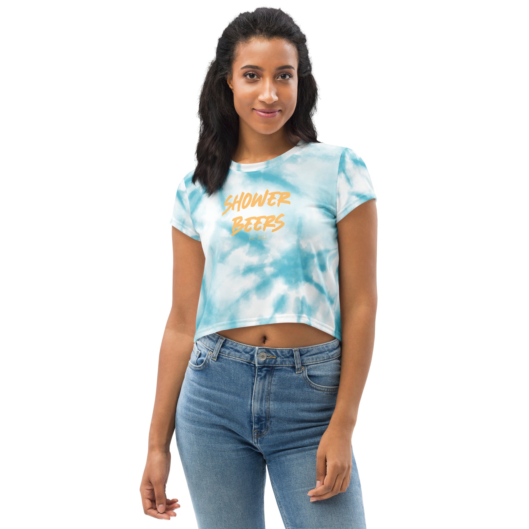 Shower Babes Tie Dye Crop Tee Shower Beers Merch